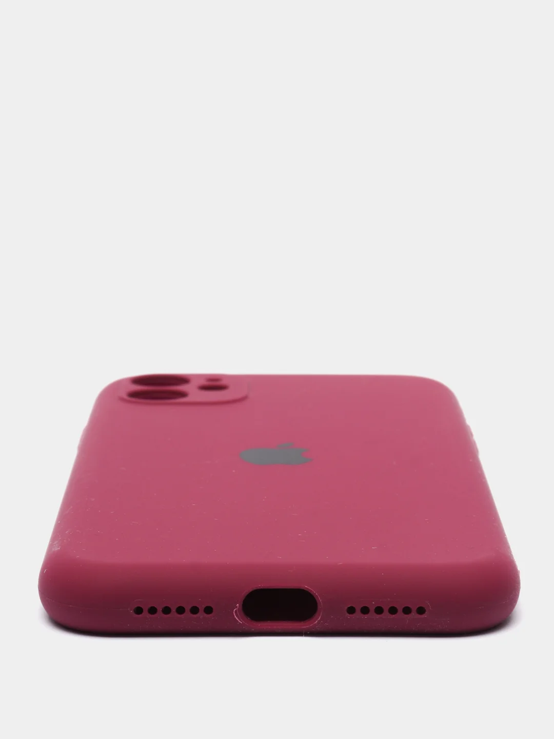 Тёмно-бордовый силиконовый чехол iPhone 11, Silicone Case, с закрытым низом и защитой камеры