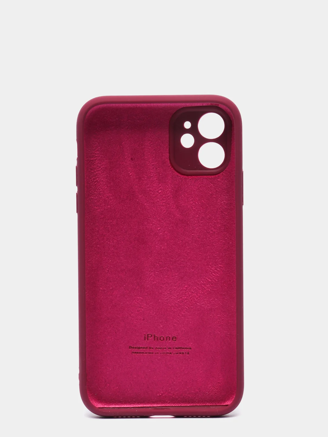 Тёмно-бордовый силиконовый чехол iPhone 11, Silicone Case, с закрытым низом и защитой камеры