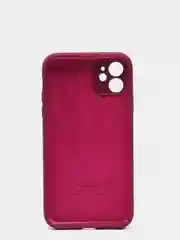 Тёмно-бордовый силиконовый чехол iPhone 11, Silicone Case, с закрытым низом и защитой камеры