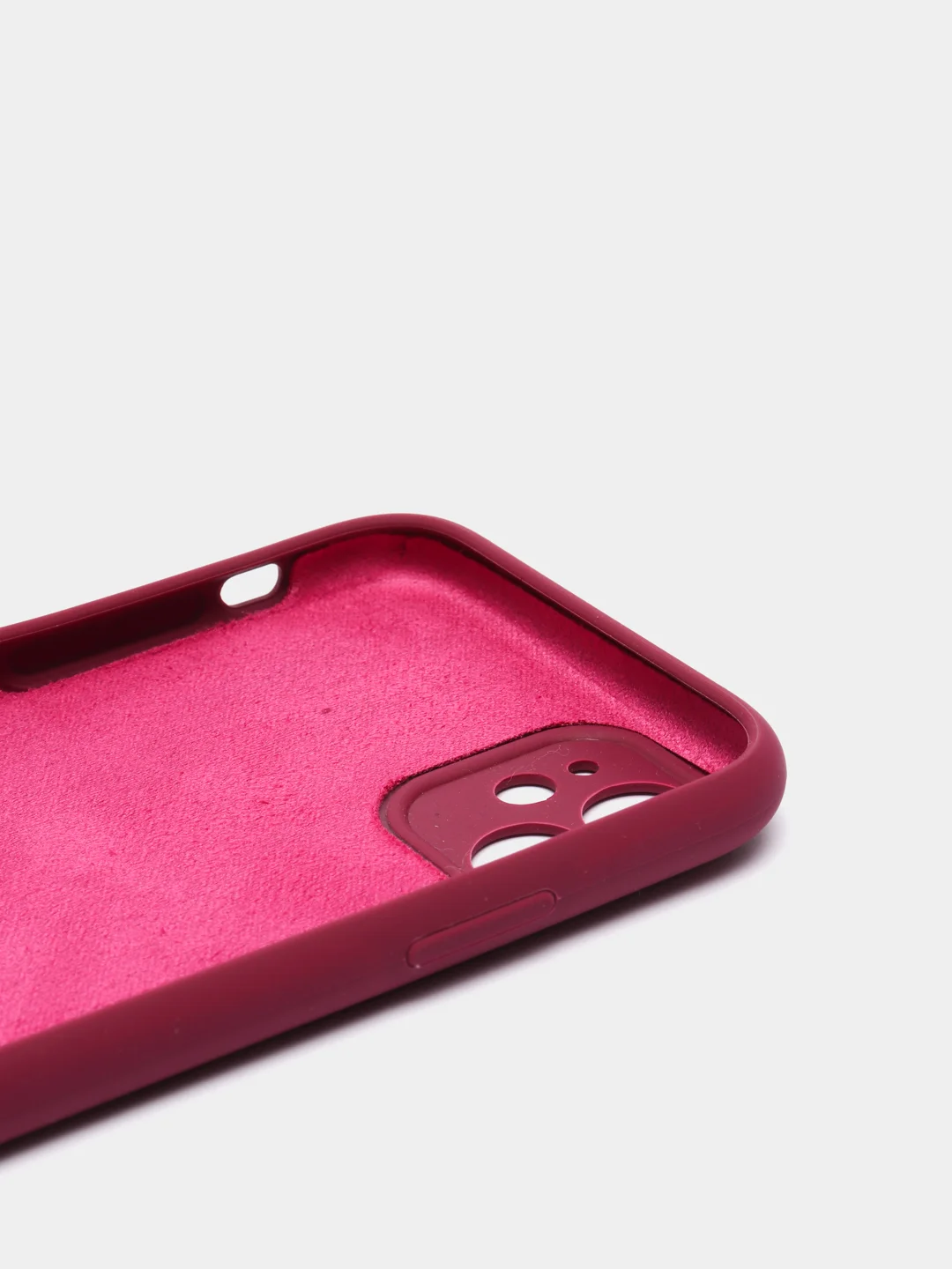 Тёмно-бордовый силиконовый чехол iPhone 11, Silicone Case, с закрытым низом и защитой камеры