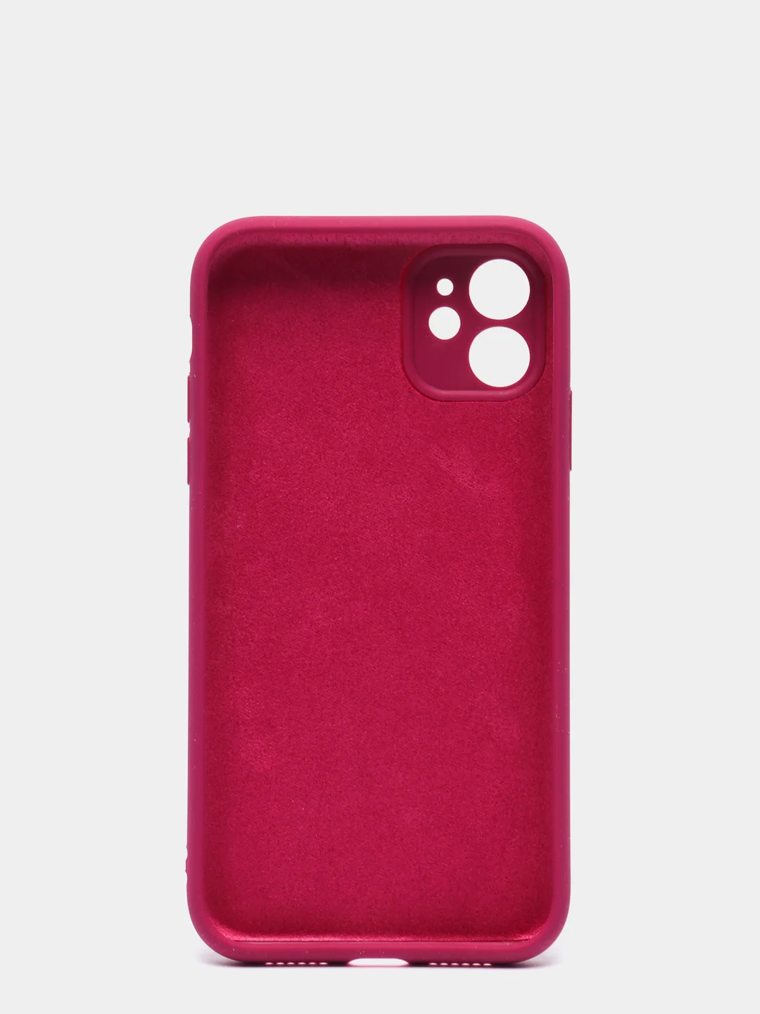 Бордовый силиконовый чехол iPhone 11, Silicone Case, с закрытым низом и защитой камеры