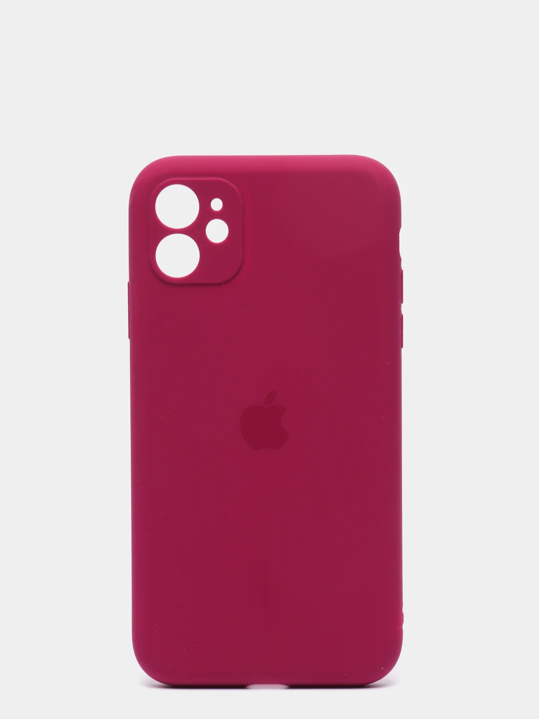 Бордовый силиконовый чехол iPhone 11, Silicone Case, с закрытым низом и защитой камеры