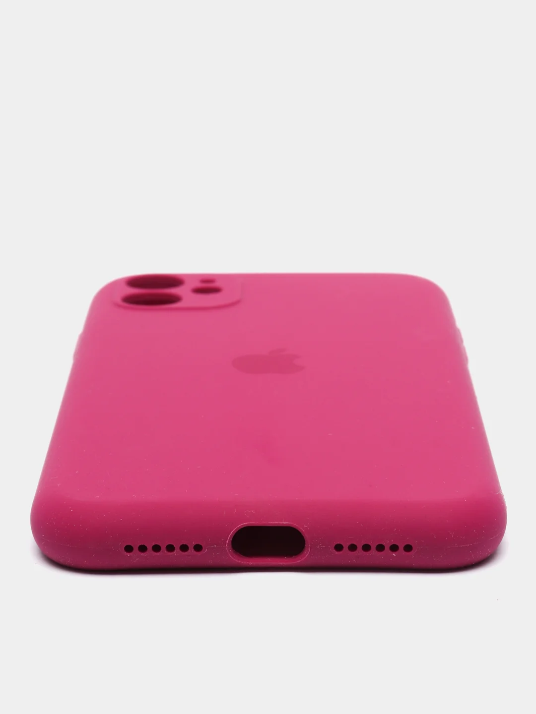 Бордовый силиконовый чехол iPhone 11, Silicone Case, с закрытым низом и защитой камеры