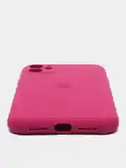 Бордовый силиконовый чехол iPhone 11, Silicone Case, с закрытым низом и защитой камеры