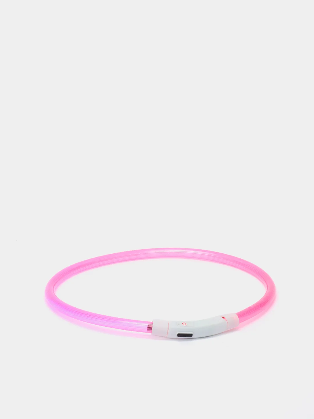 Розовый светящийся LED ошейник силиконовый для собак, на USB зарядке
