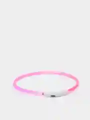 Розовый светящийся LED ошейник силиконовый для собак, на USB зарядке