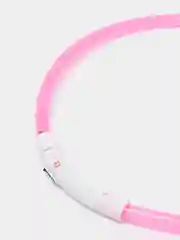 Розовый светящийся LED ошейник силиконовый для собак, на USB зарядке