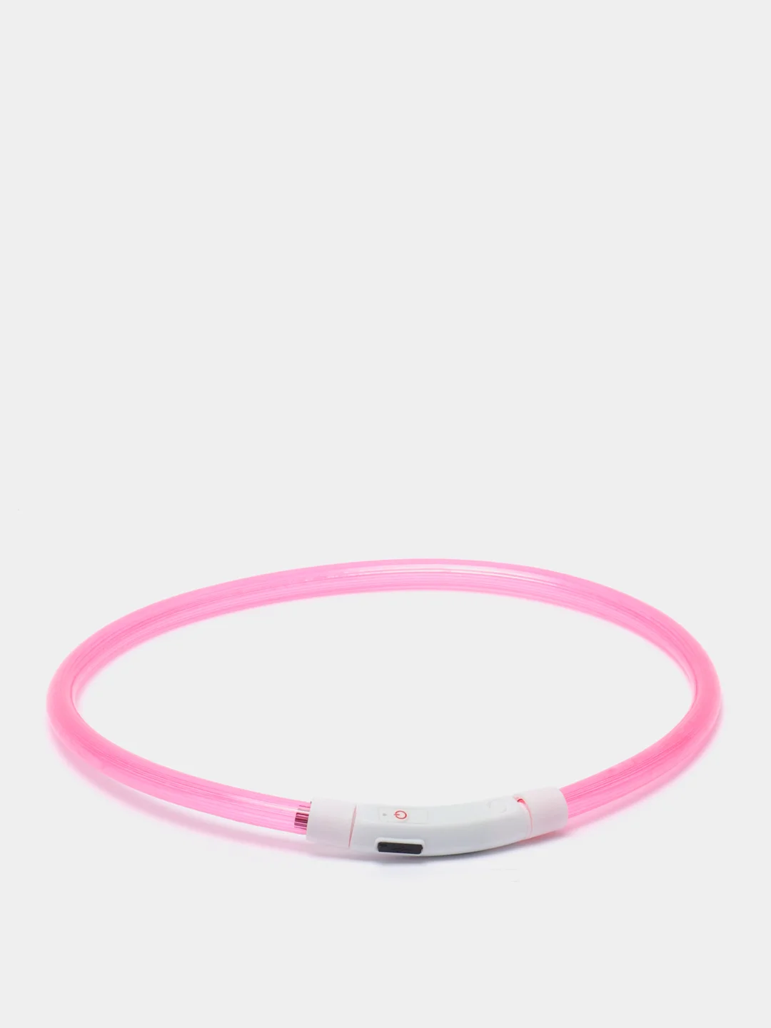 Розовый светящийся LED ошейник силиконовый для собак, на USB зарядке