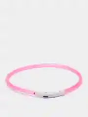 Розовый светящийся LED ошейник силиконовый для собак, на USB зарядке