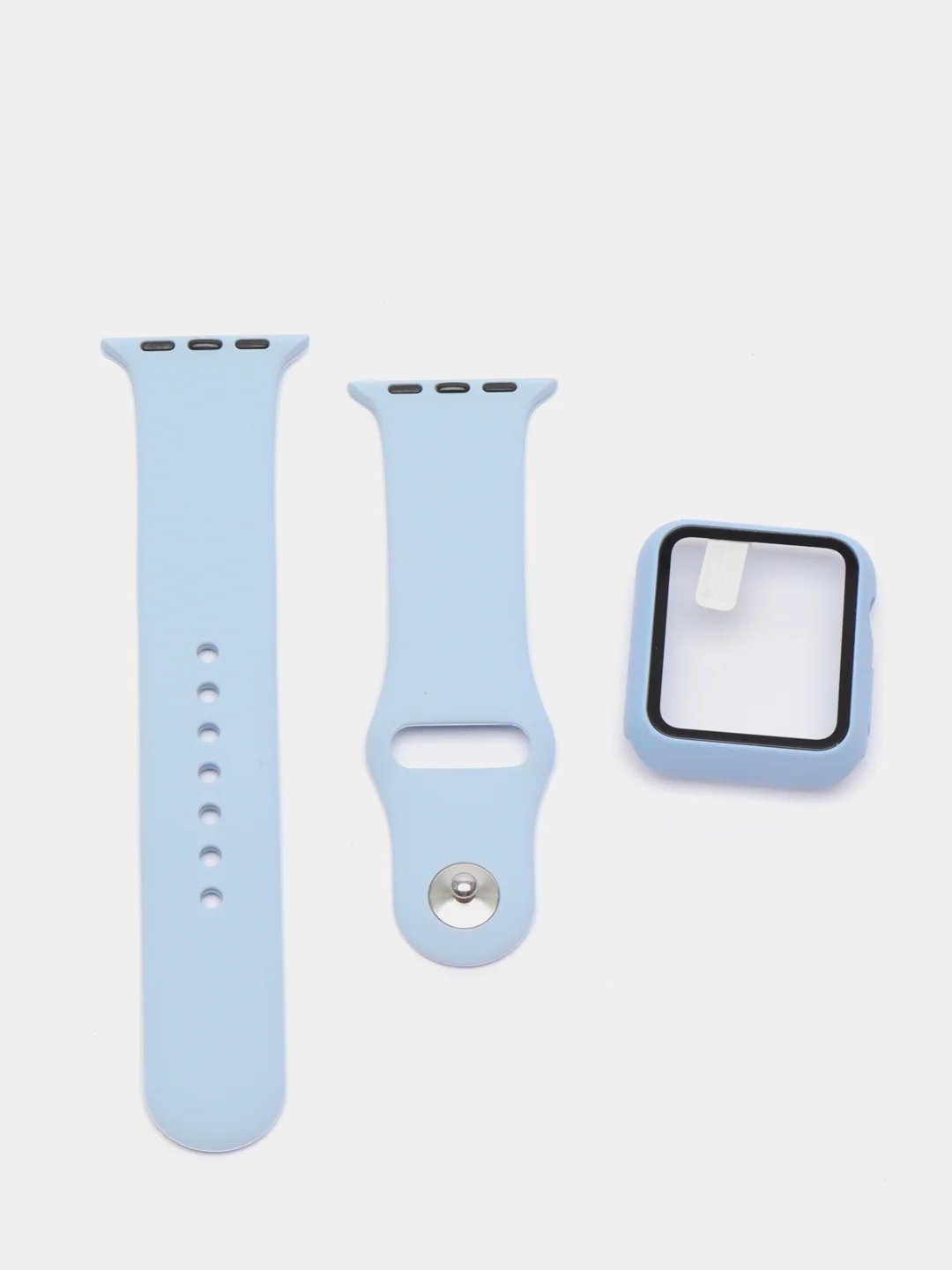 Небесно-голубой ремешок для Apple Watch + чехол со стеклом