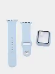 Небесно-голубой ремешок для Apple Watch + чехол со стеклом