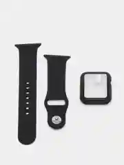 Черный ремешок для Apple Watch + чехол со стеклом