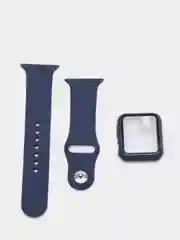 Темно-синий ремешок для Apple Watch + чехол со стеклом