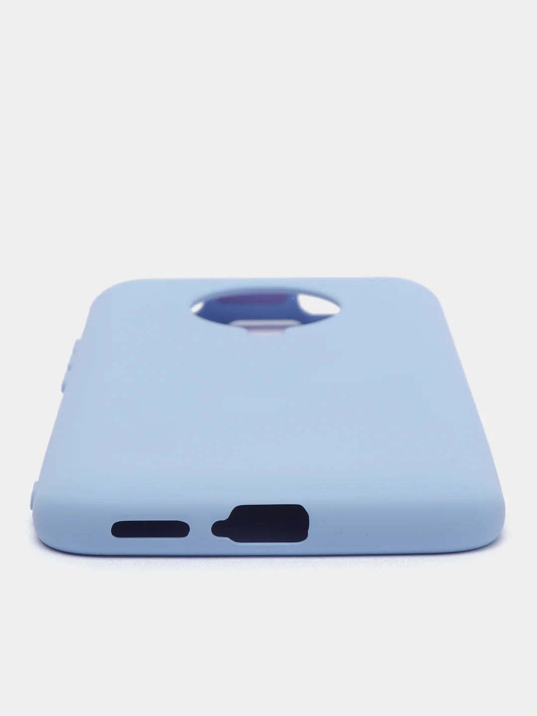 Небесно-голубой чехол Xiaomi Redmi K30 Pro / Poco F2 Pro с закрытым низом и бархатом внутри Silicone Cover