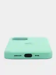 Мятный чехол Silicone Case для iPhone 12 / iPhone 12 Pro, закрытый низ