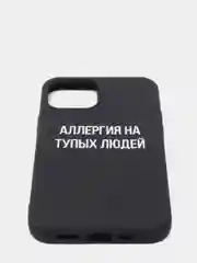 Черный силиконовый чехол с надписями для iPhone X/Xs, Xr, 11, 12/12Pro, 13/13Pro, 14/14Pro