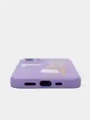 Фиолетовый чехол для iPhone 11, 12 с бархатной подкладкой с картинкой / рисунком