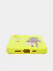 Желтый чехол для iPhone 11, 12 с бархатной подкладкой с картинкой / рисунком