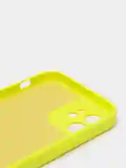 Желтый чехол для iPhone 11, 12 с бархатной подкладкой с картинкой / рисунком