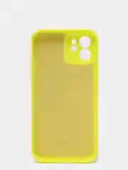 Желтый чехол для iPhone 11, 12 с бархатной подкладкой с картинкой / рисунком