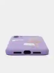 Фиолетовый чехол для iPhone 11, 12 с бархатной подкладкой с картинкой / рисунком