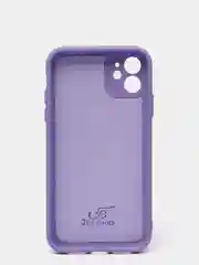 Фиолетовый чехол для iPhone 11, 12 с бархатной подкладкой с картинкой / рисунком