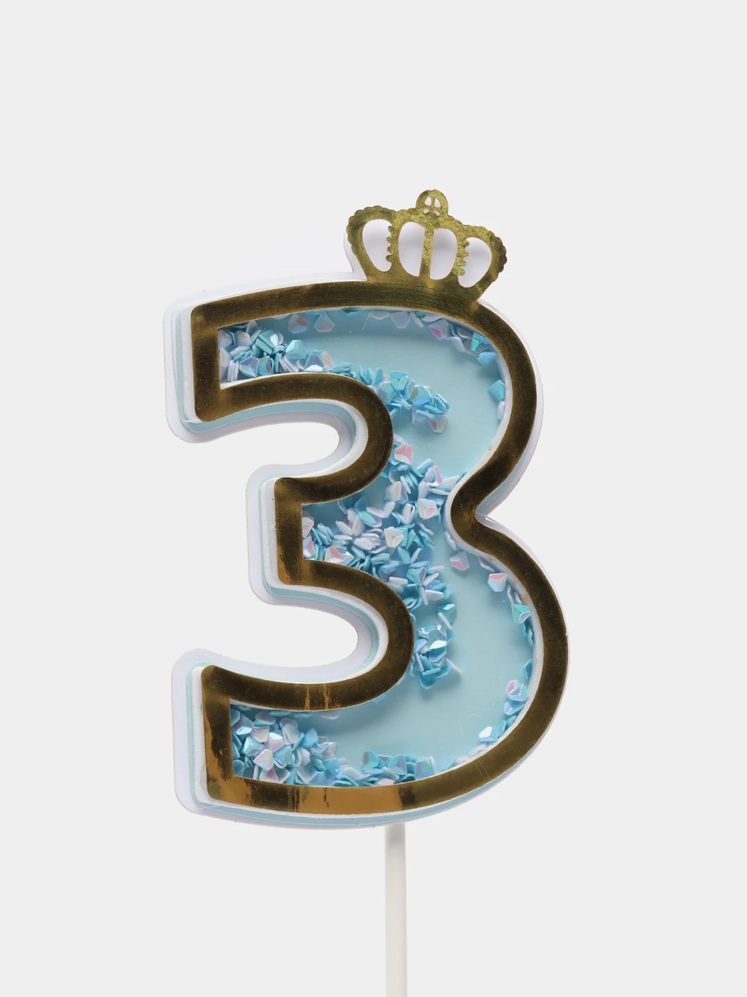 Небесно-голубой топпер для украшения торта Happy birthday