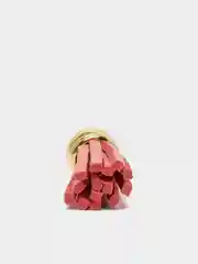 Коралловый меланж кисточки замшевые с золотым колпачком 3,8 см