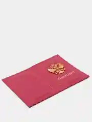 Розовый обложка на паспорт из натуральной кожи
