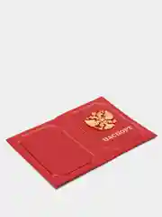 Красный обложка на паспорт из натуральной кожи