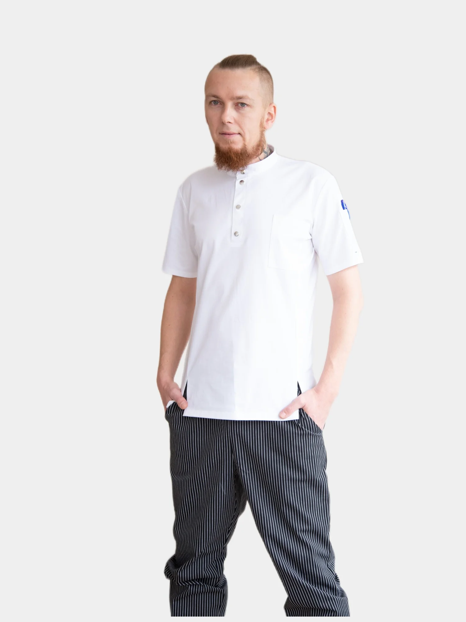 Белый китель поварской ALFIN uni, мужской, черный