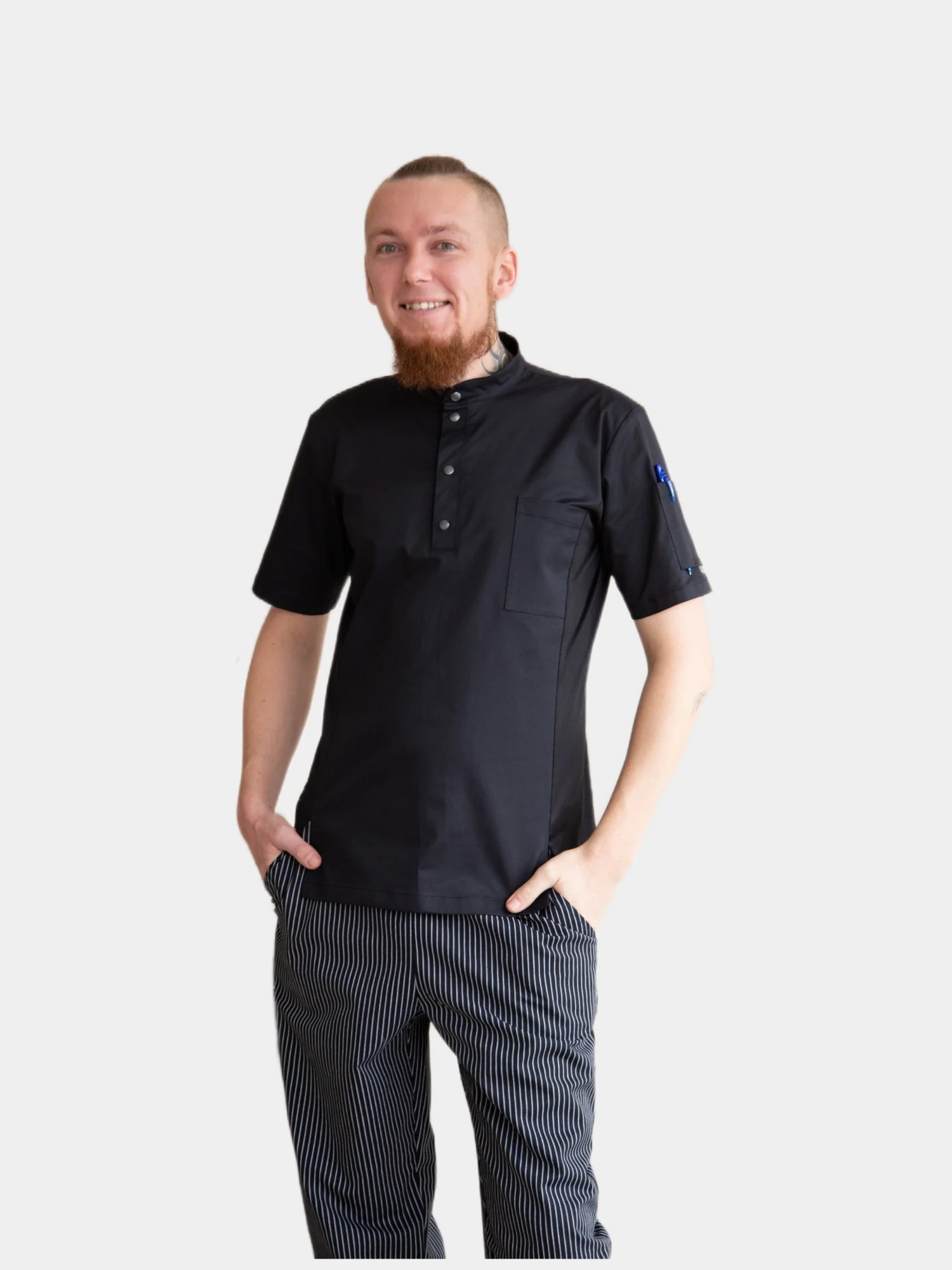 Черный китель поварской ALFIN uni, мужской, черный