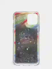 Оливковый чехол iPhone 12 (6.1)/ 12 Pro, Pro Max, mini силиконовый переливающийся жидкий с блестками