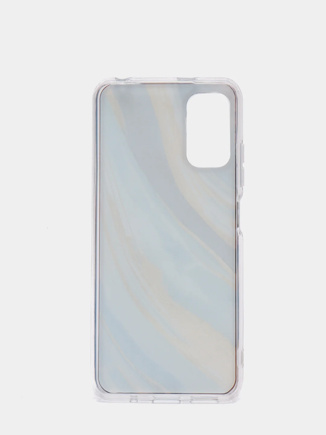 Лазурный чехол Xiaomi Poco M3 Pro, Redmi Note 10T силиконовый с мраморным рисунком и цветами