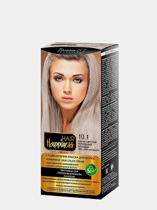 Стойкая крем-краска Белита М д/волос "HAIR Happiness"№10.1 Очень светлый пепельный блондин