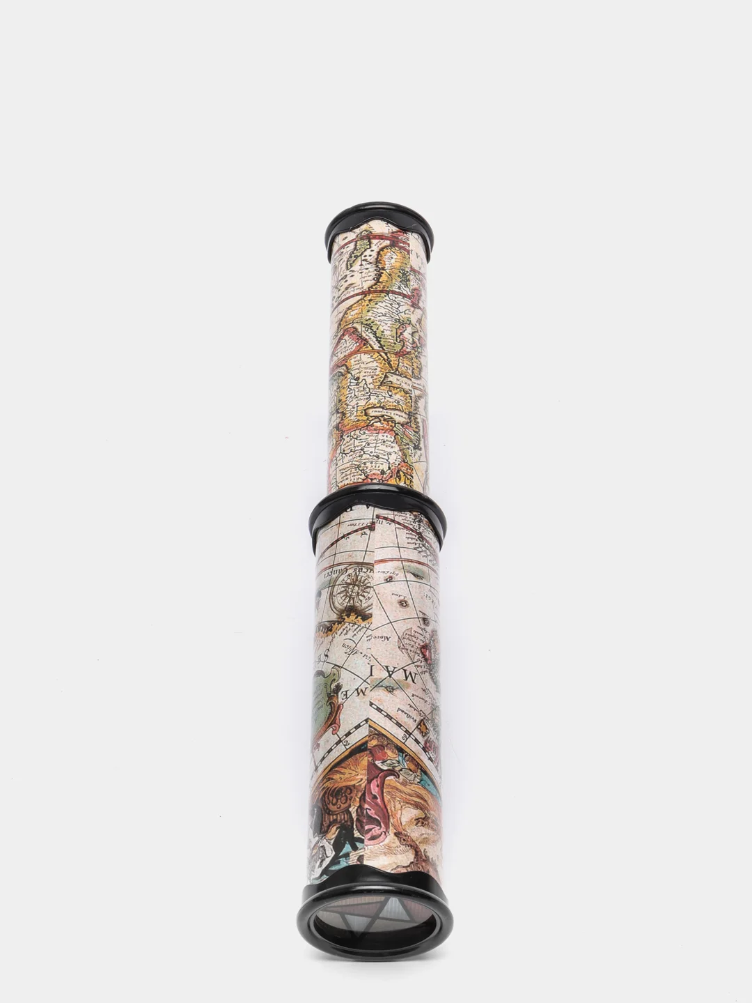 Медный калейдоскоп Карта мира, 20 см,  (цвет и рисунок микс)