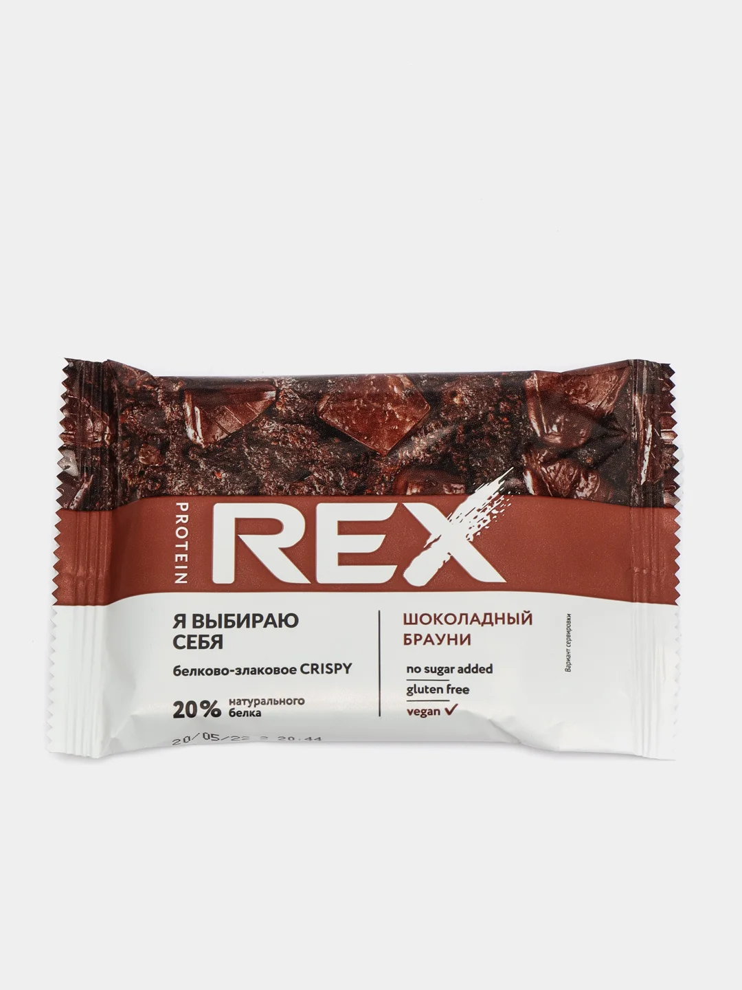 Протеиново-злаковый хлебец ProteinRex Crispy, шоколадный брауни, без сахара, 55 г
