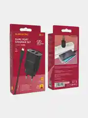 Черный сетевое зарядное устройство BOROFONE BN2 + кабель Type-C / Lightning/ Micro, 2 USB