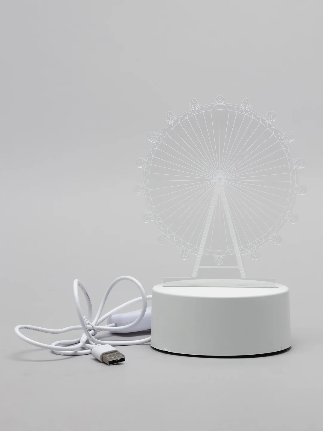 Молочный светодиодный ночник, USB, с выключателем