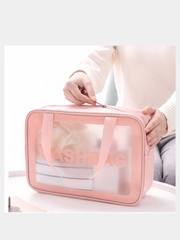 Сумка косметичка Washbag с ручками на молнии прозрачная, 4 цвета