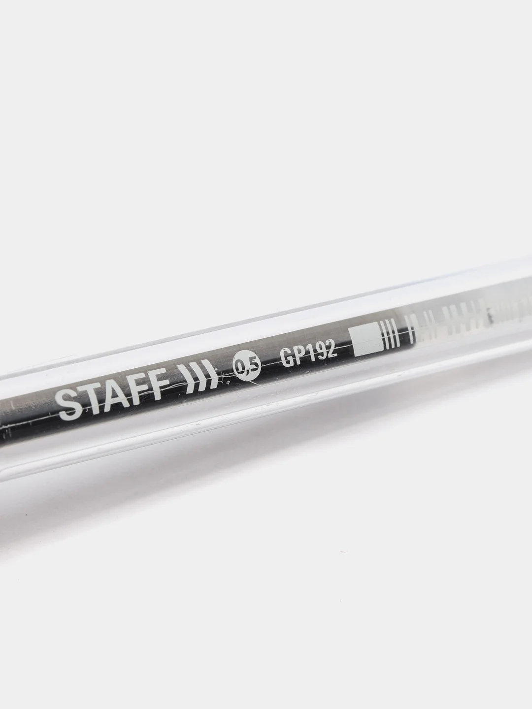 Ручка гелевая Staff, черная, корпус прозрачный