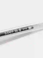 Ручка гелевая Staff, черная, корпус прозрачный