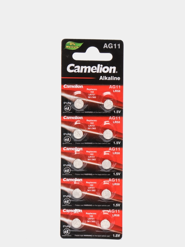 Батарейка Camelion G11, AG11, LR58, 162, LR721, 361/362, 10 штук
