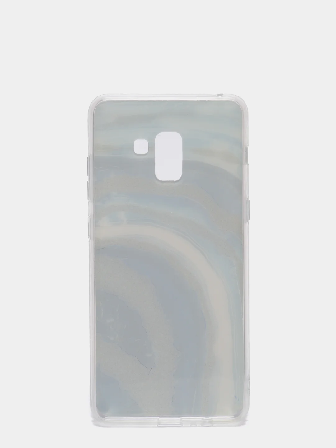 Синий чехол Samsung Galaxy A8+ / A8 Plus, Галакси А8+ / А8 Плюс силиконовый с мраморным рисунком