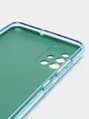 Голубой чехол Samsung Galaxy A51, Самсунг Галакси А51 с защитой камеры, блестящий