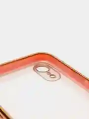Розовый чехол Накладка силиконовая с золотым ободком X/XR