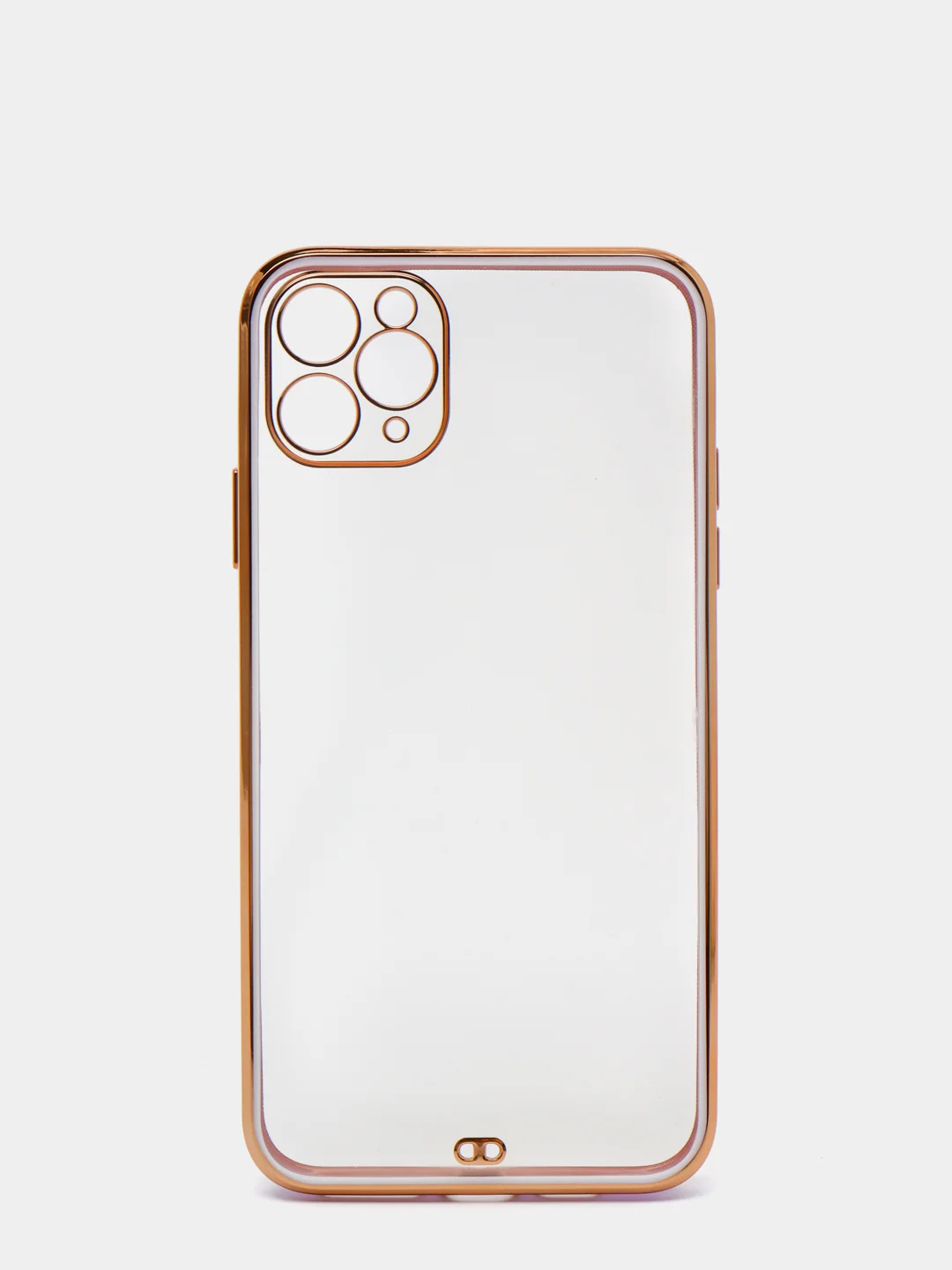 Сиреневый чехол-накладка для iPhone 11, 11 Pro, 11 ProMax, силиконовый, с золотым ободком