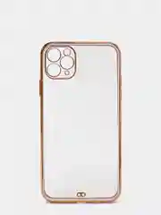 Сиреневый чехол-накладка для iPhone 11, 11 Pro, 11 ProMax, силиконовый, с золотым ободком