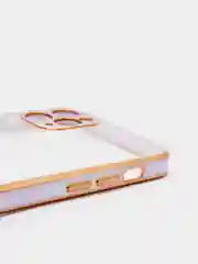 Сиреневый чехол-накладка для iPhone 11, 11 Pro, 11 ProMax, силиконовый, с золотым ободком