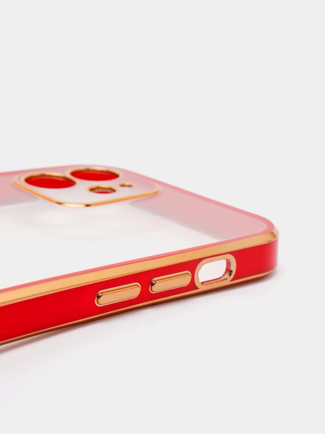 Красный чехол Накладка силиконовая с металическим ободком iPhone 12 mini /12 /12pro /12 proMax